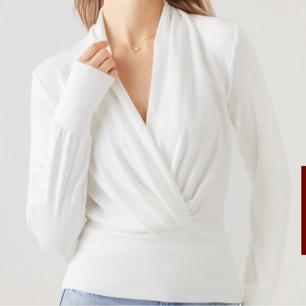 OGL eco mousse thermal ivory blouse NWT medium